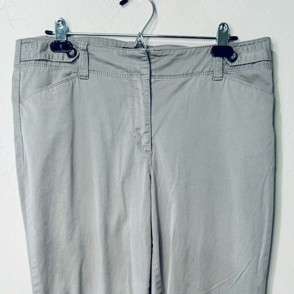 Ann Taylor Pants Signature Trouser Fit Gray Flat Front Straight Leg Slacks SZ 12 - Picture 5 of 16